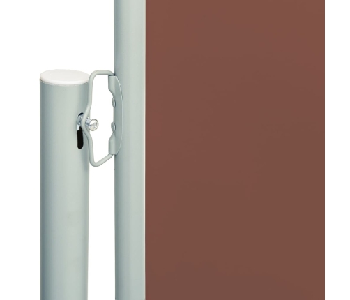 Toldo lateral retráctil de jardín marrón 117x600 cm