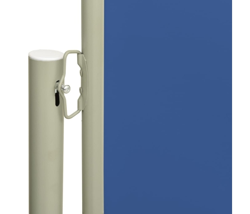 Toldo lateral retráctil para patio azul 140x600 cm