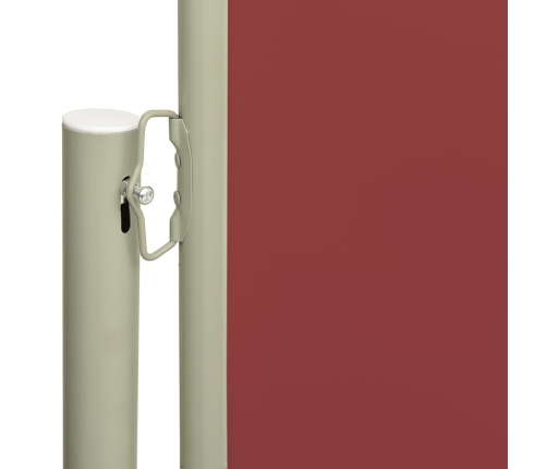 Toldo lateral retráctil para patio rojo 140x600 cm