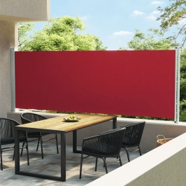 Toldo lateral retráctil de jardín rojo 160x600 cm