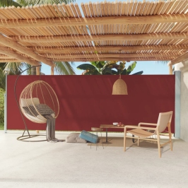 Toldo lateral retráctil de jardín rojo 180x600 cm