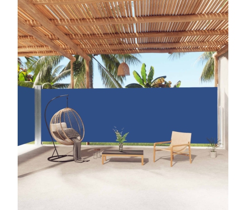 Toldo lateral retráctil azul 200x1000 cm