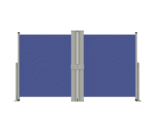 Toldo lateral retráctil azul 140x1200 cm