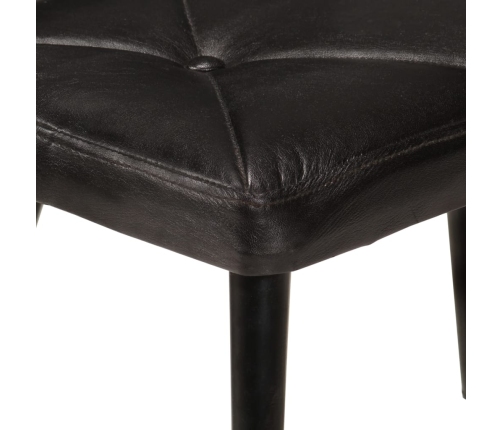 Sillón orejero con reposapiés cuero auténtico negro