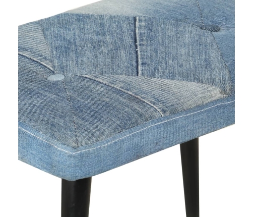 Sillón con reposapiés lona patchwork azul vaquero