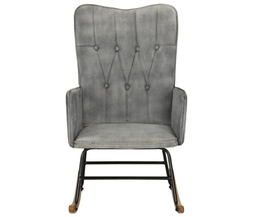 Silla mecedora de lona vintage gris