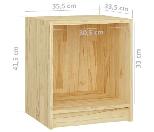 Mesita de noche madera maciza de mango 35,5x33,5x41,5 cm