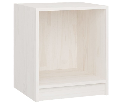 vidaXL Mesita de noche madera maciza de pino blanco 35,5x33,5x41,5 cm