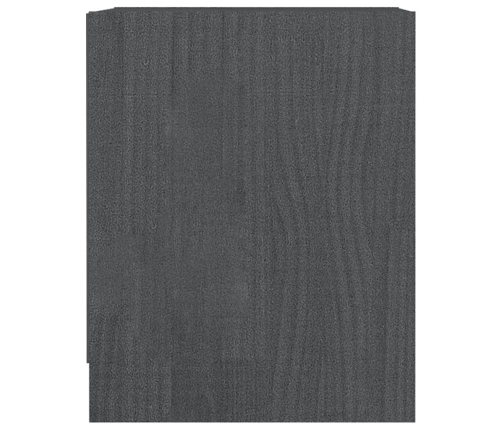 vidaXL Mesita de noche madera maciza de pino gris 35,5x33,5x41,5 cm