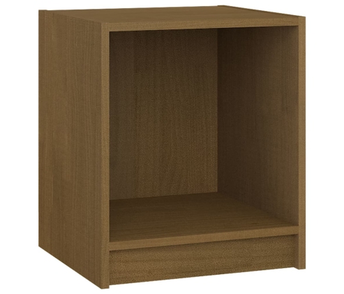 Mesita noche madera pino maciza marrón miel 35,5x33,5x41,5 cm