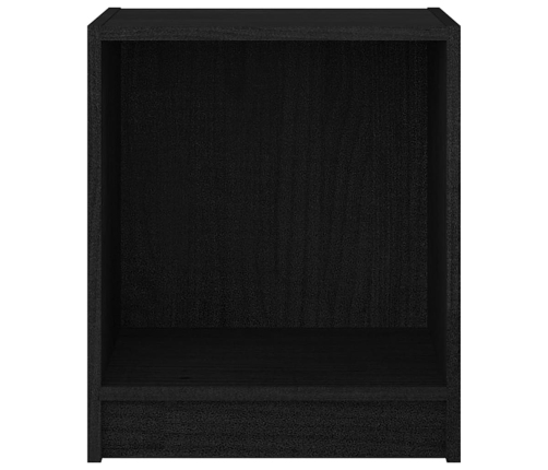 Mesita de noche madera maciza de pino negro 35,5x33,5x41,5 cm