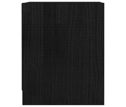 Mesita de noche madera maciza de pino negro 35,5x33,5x41,5 cm