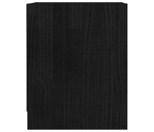 Mesita de noche 2 uds madera de pino negro 35,5x33,5x41,5 cm