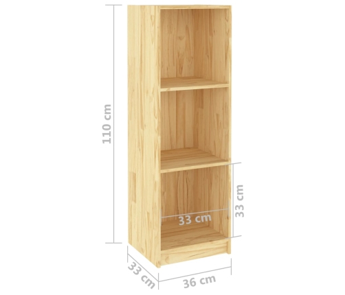 Estantería/divisor de espacios madera pino maciza 36x33x110 cm