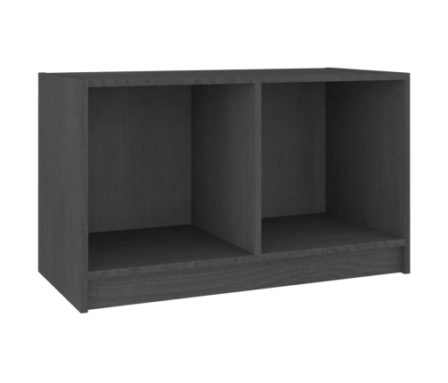 Mueble de TV de madera maciza de pino gris 70x33x42 cm