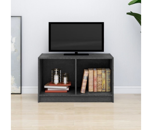 Mueble de TV de madera maciza de pino gris 70x33x42 cm