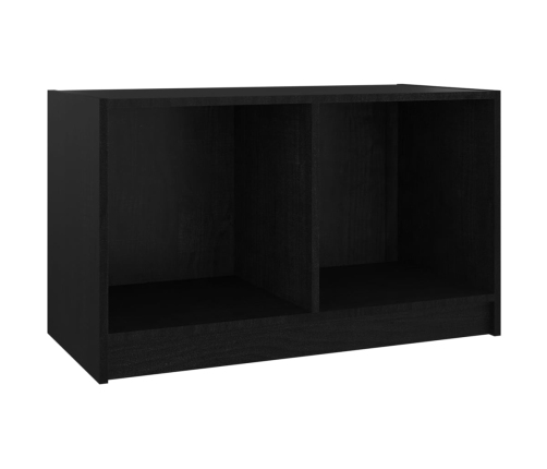 Mueble de TV de madera maciza de pino negro 70x33x42 cm