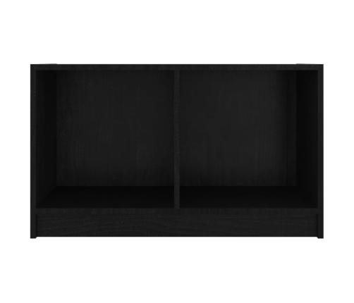 Mueble de TV de madera maciza de pino negro 70x33x42 cm