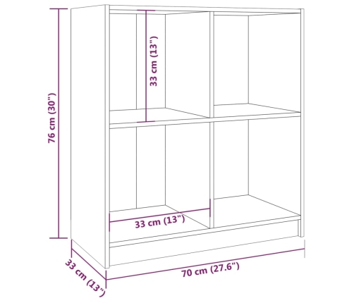 Aparador madera maciza de pino negro 70x33x76 cm