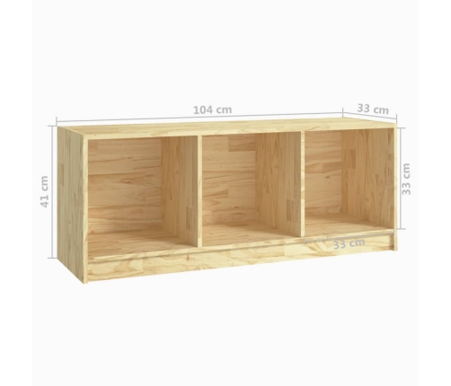 Mueble de TV madera maciza de pino 104x33x41 cm