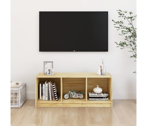 Mueble de TV madera maciza de pino 104x33x41 cm