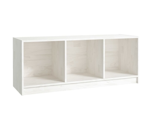 Mueble de TV madera maciza de pino blanco 104x33x41 cm