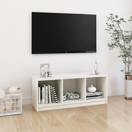 Mueble de TV madera maciza de pino blanco 104x33x41 cm