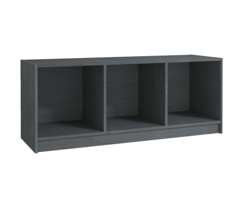 Mueble de TV madera maciza de pino gris 104x33x41 cm