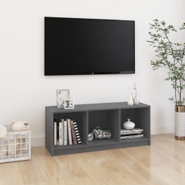 Mueble de TV madera maciza de pino gris 104x33x41 cm