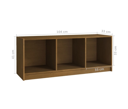 Mueble de TV de madera maciza pino marrón miel 104x33x41 cm