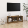 Mueble de TV de madera maciza pino marrón miel 104x33x41 cm