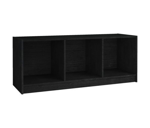 Mueble de TV madera maciza de pino negro 104x33x41 cm