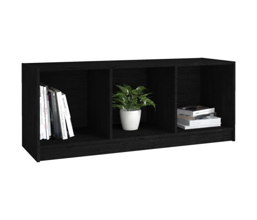 Mueble de TV madera maciza de pino negro 104x33x41 cm