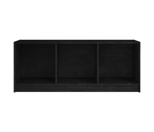 Mueble de TV madera maciza de pino negro 104x33x41 cm