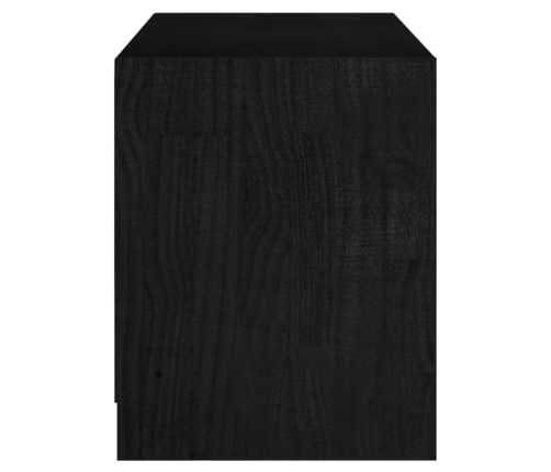 Mueble de TV madera maciza de pino negro 104x33x41 cm