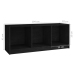 Mueble de TV madera maciza de pino negro 104x33x41 cm