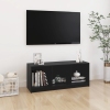 Mueble de TV madera maciza de pino negro 104x33x41 cm