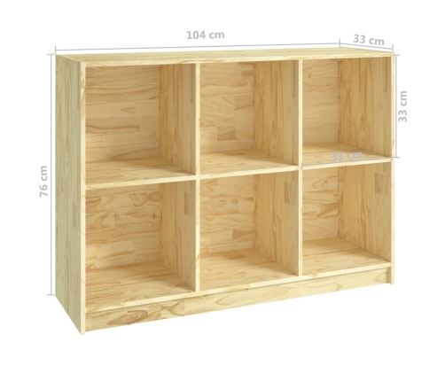 Estantería de madera maciza de pino 104x33x76 cm