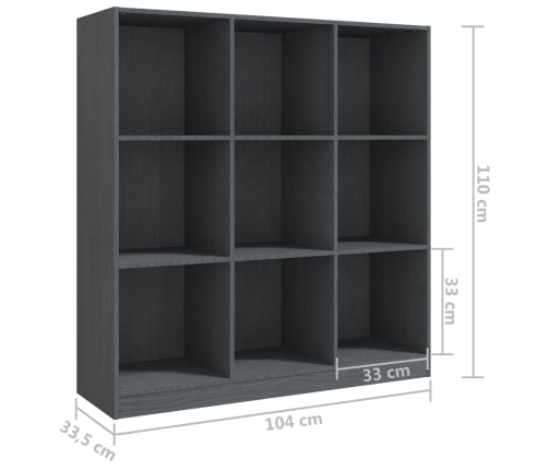 Estantería/divisor de espacios madera pino gris 104x33,5x110 cm