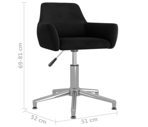 Silla de oficina giratoria terciopelo negro