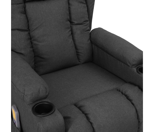 Sillón de masaje elevable tela gris oscuro