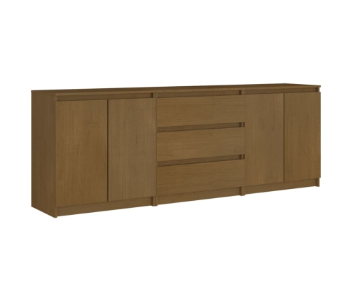 Armario auxiliar marrón miel madera maciza de pino 180x36x65 cm