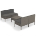 Set de muebles de jardín 5 pzas y cojines ratán sintético gris