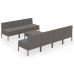Set de muebles de jardín 8 pzas y cojines ratán sintético gris