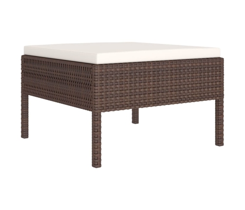 Set muebles de jardín 6 pzas y cojines ratán sintético marrón