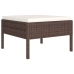 Set muebles de jardín 6 pzas y cojines ratán sintético marrón