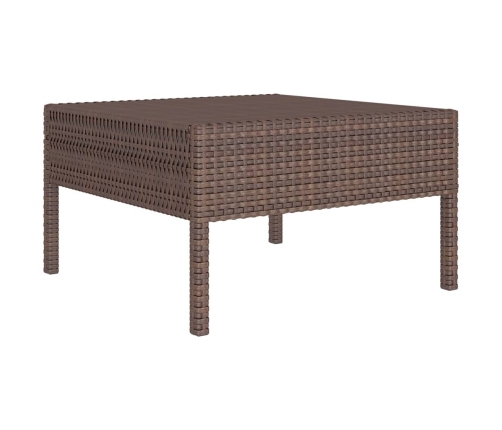 Set muebles de jardín 6 pzas y cojines ratán sintético marrón