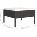 Set de muebles de jardín 6 pzas y cojines ratán sintético negro