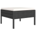 Set de muebles de jardín 6 pzas y cojines ratán sintético negro