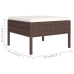 Set muebles de jardín 10 pzas y cojines ratán sintético marrón